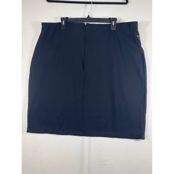Gramercy 22 Women 2X Black Pencil Skirt Faux Leather Pockets Career Made in USA - Picture 10 of 10